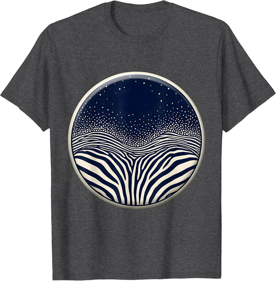 Men's Zebra Stripes Blending Into Starry Night Sky T-Shirt - Dark Heather Grey