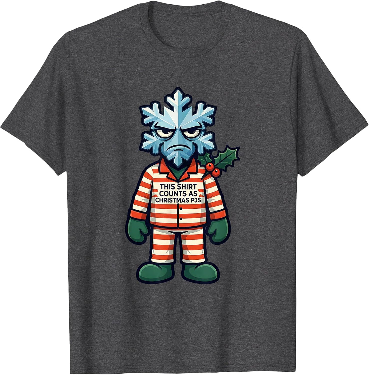 Men's This Shirt Counts As Christmas PJs Funny Family Holiday T-Shirt - Dark Heather Grey