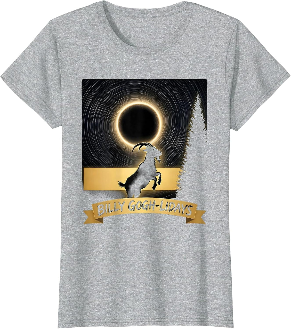 Women's Billy Gogh-lidays Whimsical Van Gogh Art Lover Pet Owner T-Shirt - Heather Grey
