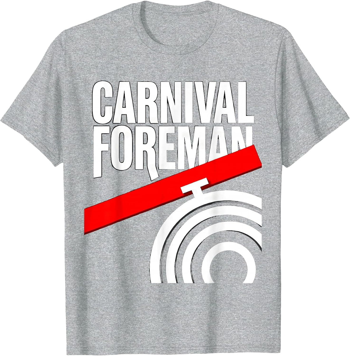 Men's Carnival Foreman Brutalist Graphic Circus Staff Costume T-Shirt - Heather Grey