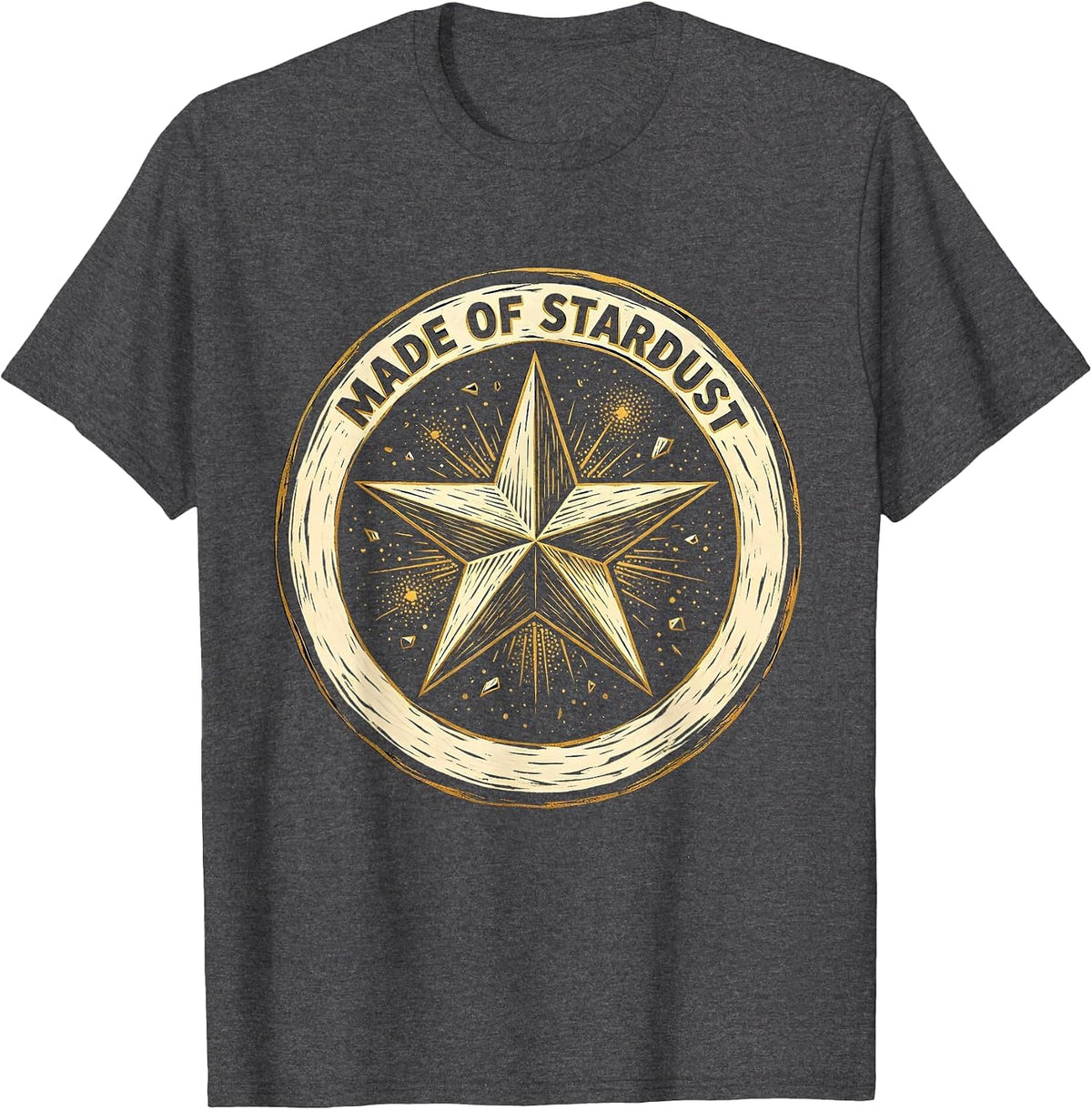 Men's Made of Stardust Cosmic Universe Design T-Shirt - Dark Heather Grey