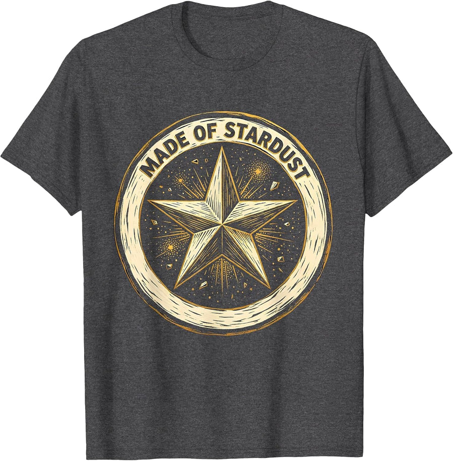 Men's Made of Stardust Cosmic Universe Design T-Shirt - Dark Heather Grey