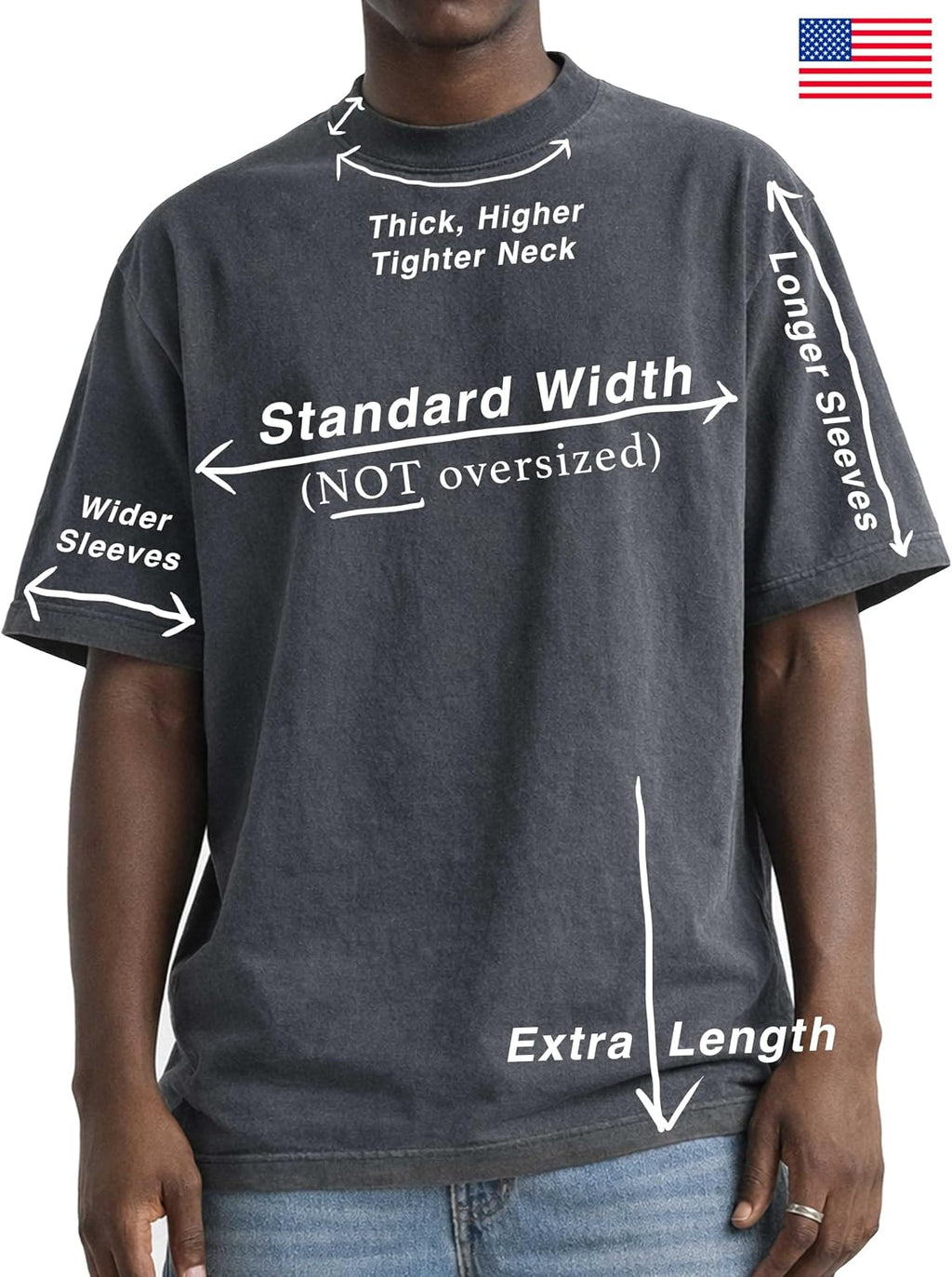 Shaka Wear Dogs & Bald Eagle Thunder - Faded Max-Heavyweight 7.5oz Oversized Tshirt - size chart