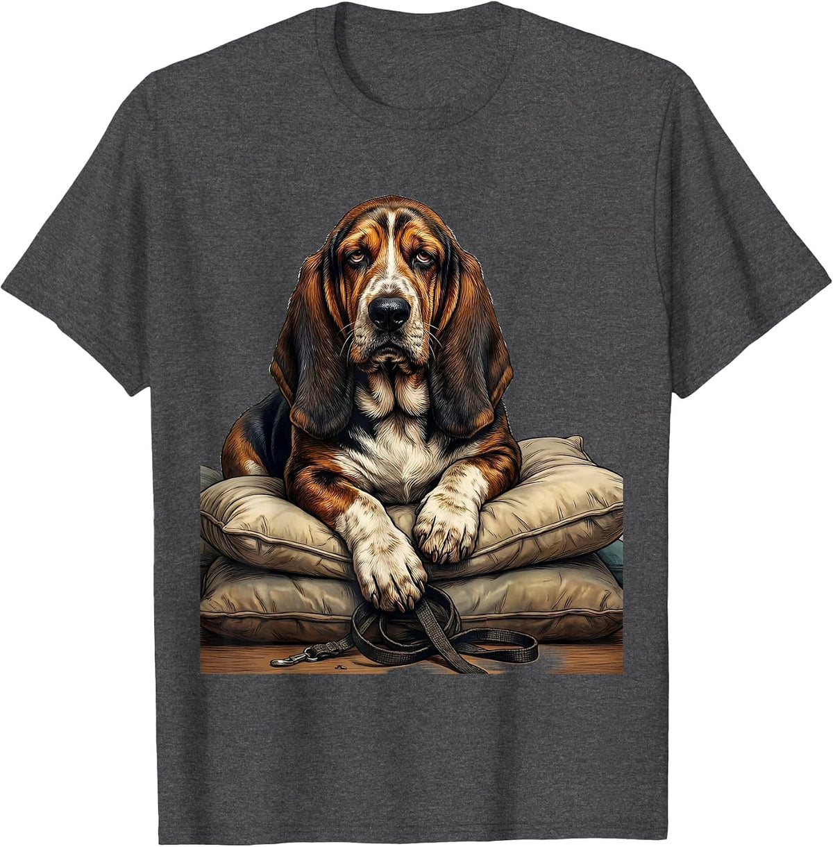 Basset Hound Dog Breed Funny Pet Lover Gift T-Shirt - Dark Heather Grey