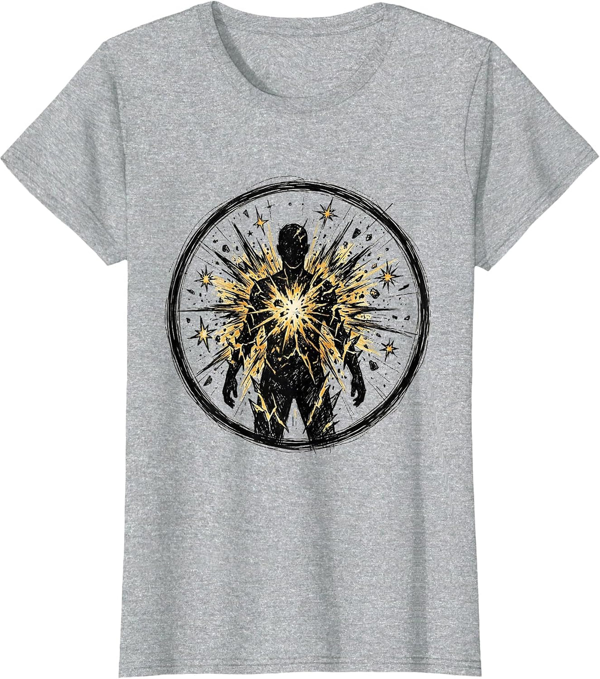 Autism Supernova Human Silhouette Graphic T-Shirt - Heather Grey
