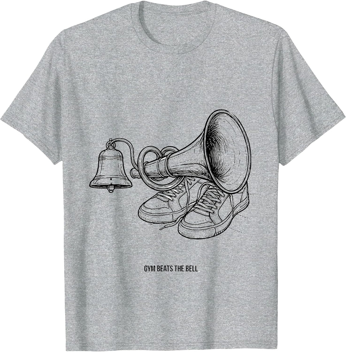 Men's Gym Beats The Bell Funny PE Teacher Back To School Humor T-Shirt - Heather Grey