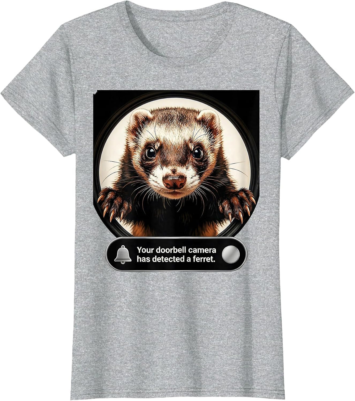 Your Doorbell Camera Has Detected a Ferret Funny T-Shirt - Heather Grey
