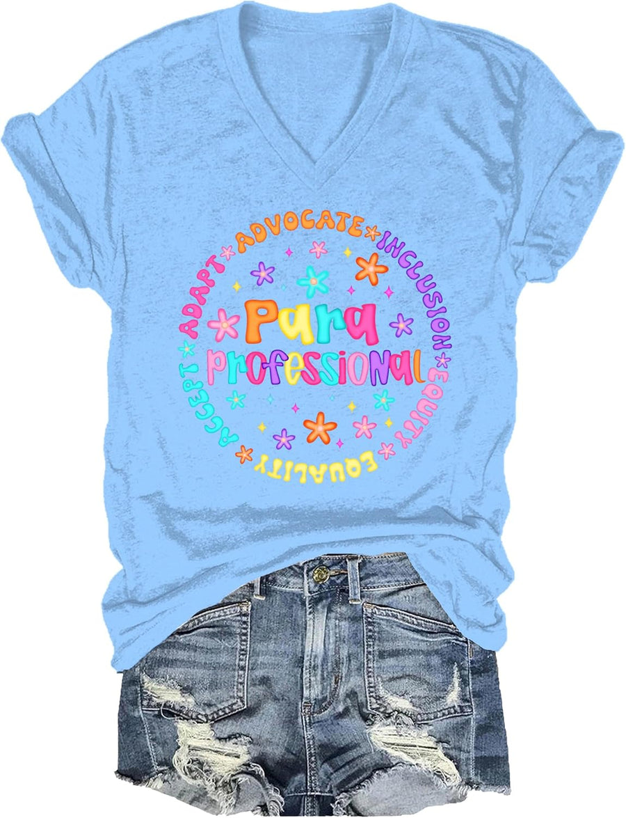 Paraprofessional Shirts for Women Paraprofessional Shirts for Men Teacher V-Neck T-Shirt Sped Teacher Tshirts - V-Neck