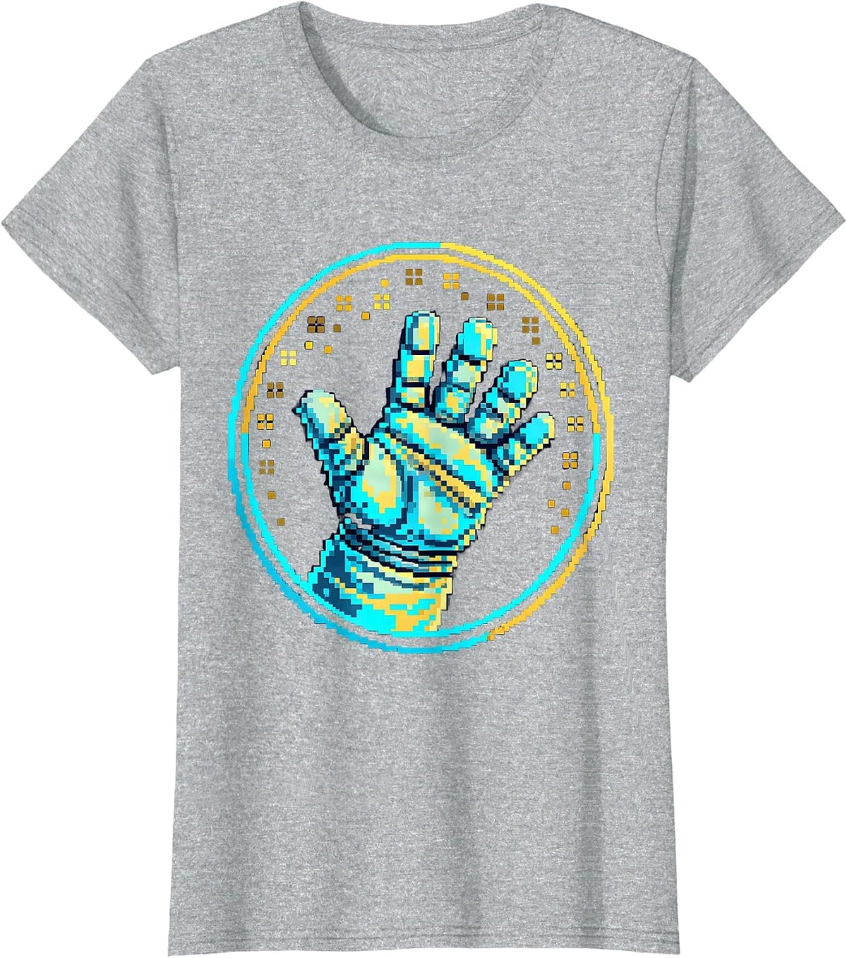 Spacesuit Glove Releasing Stars Cosmic Art T-Shirt - Heather Grey