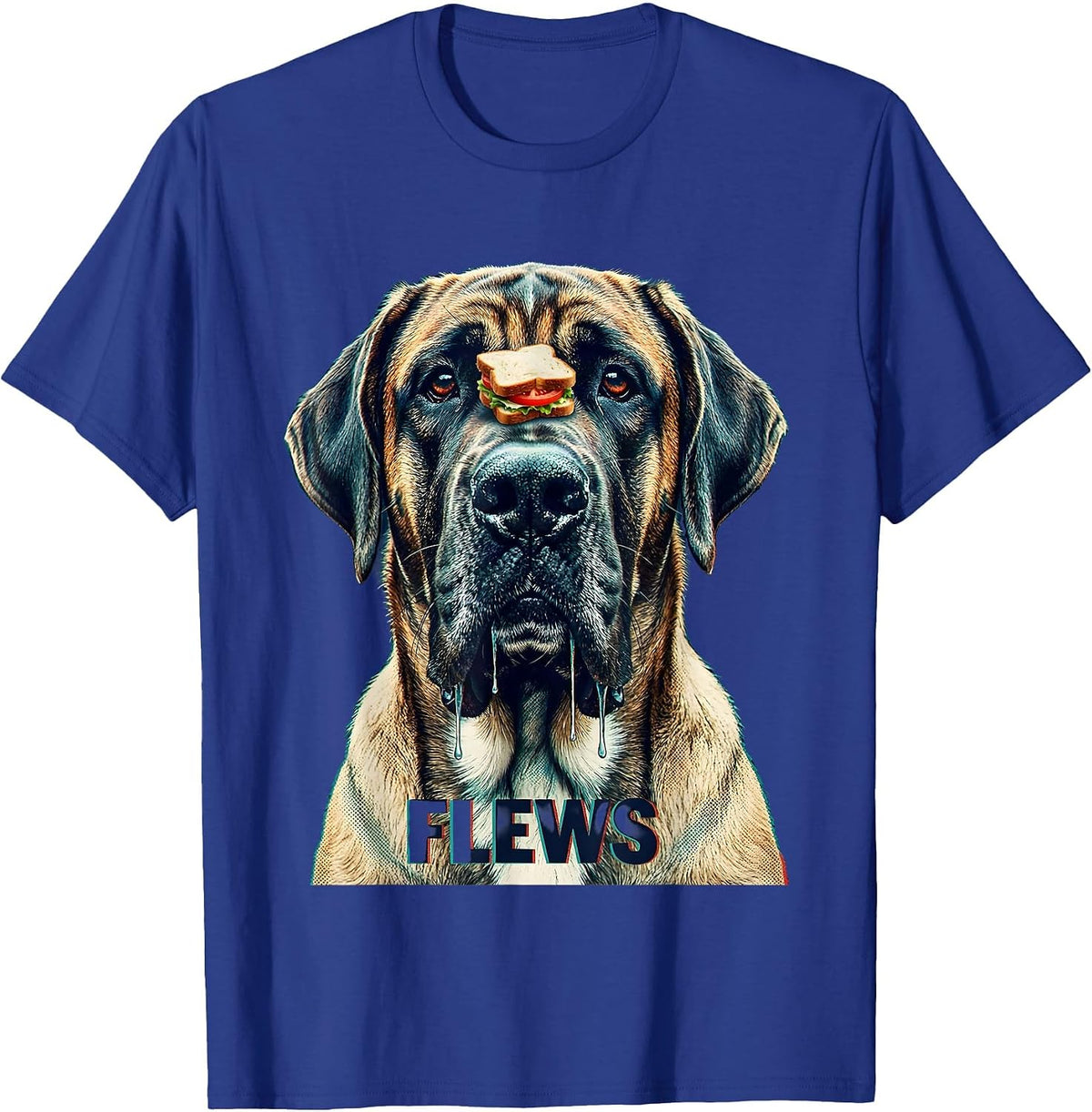 FLEWS Funny Great Dane Jowls Drool Dog Mom Dog Dad Gift T-Shirt - Royal Blue
