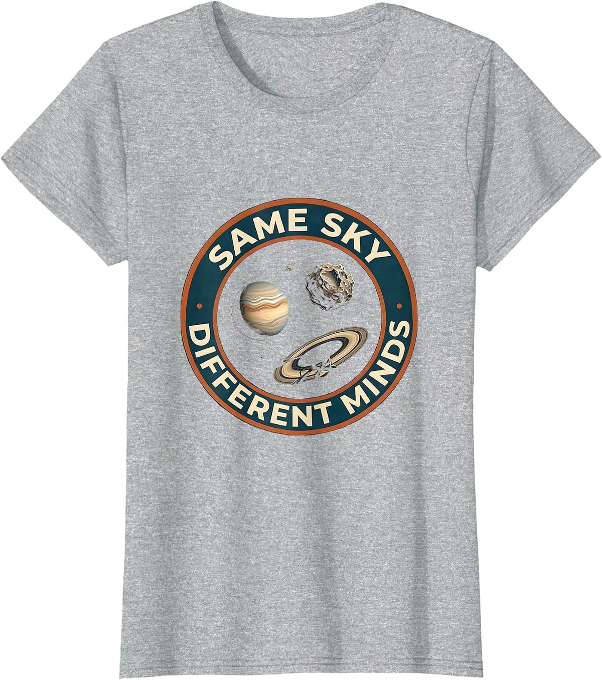 Women's Same Sky Different Minds Neurodiverse Universe Special T-Shirt - Heather Grey