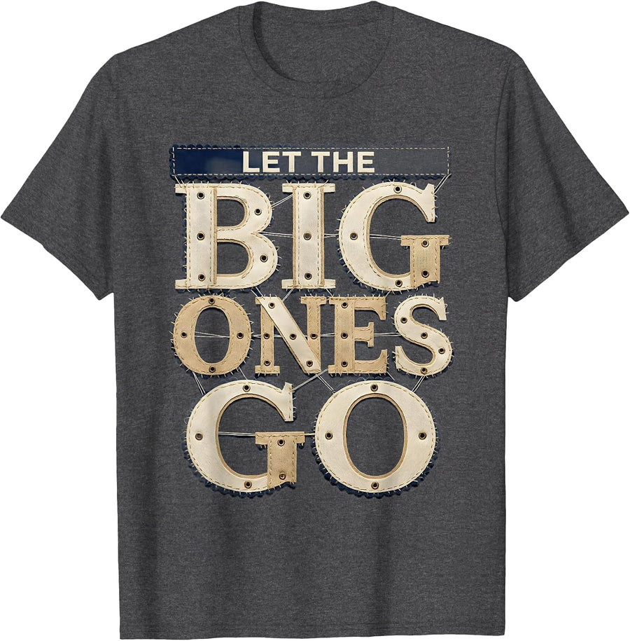 Men's Let the Big Ones Go Fishing Graphic Design T-Shirt - Dark Heather Grey