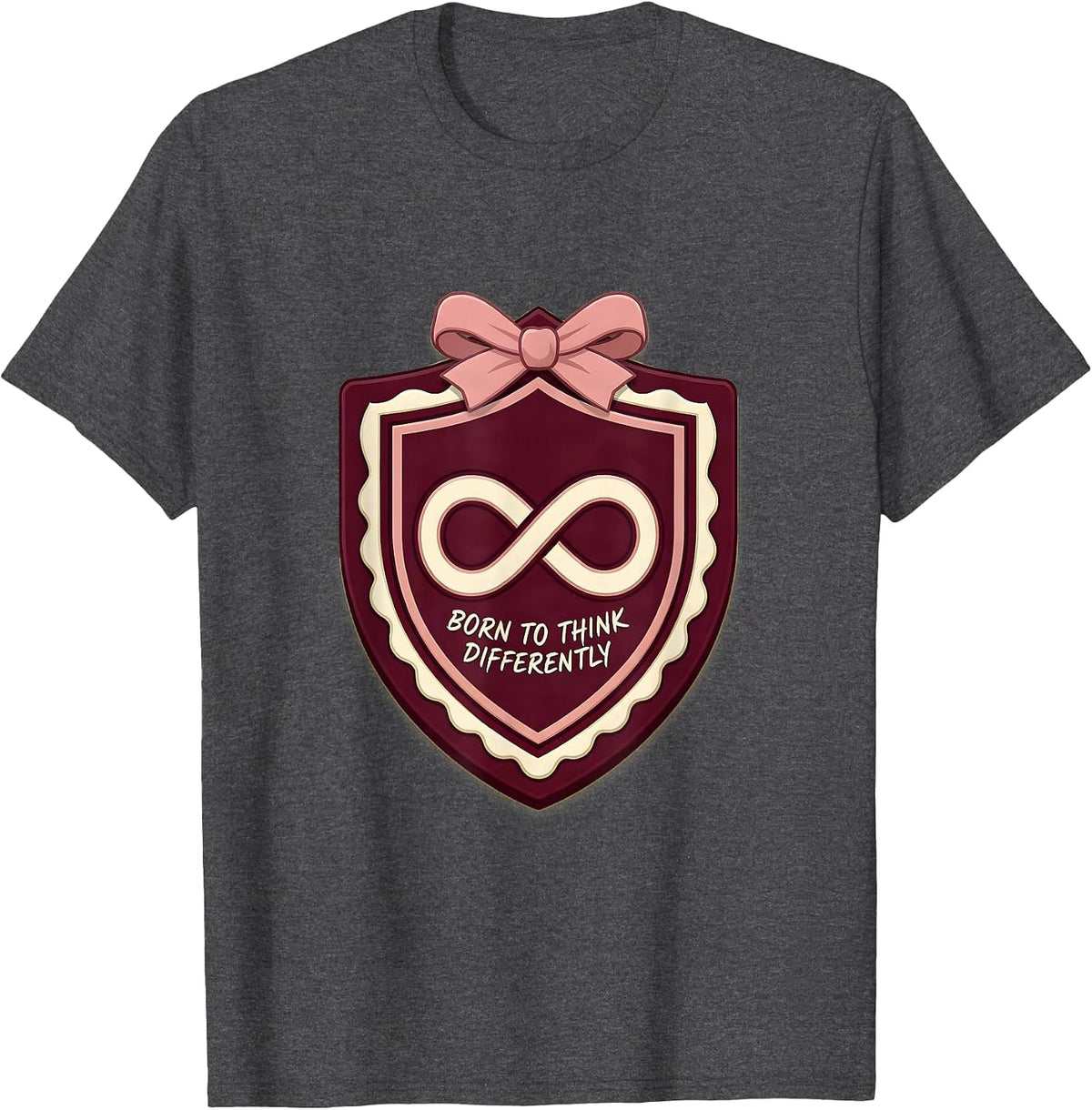 Men's Born to Think Differently Autism Awareness Design T-Shirt - Dark Heather Grey