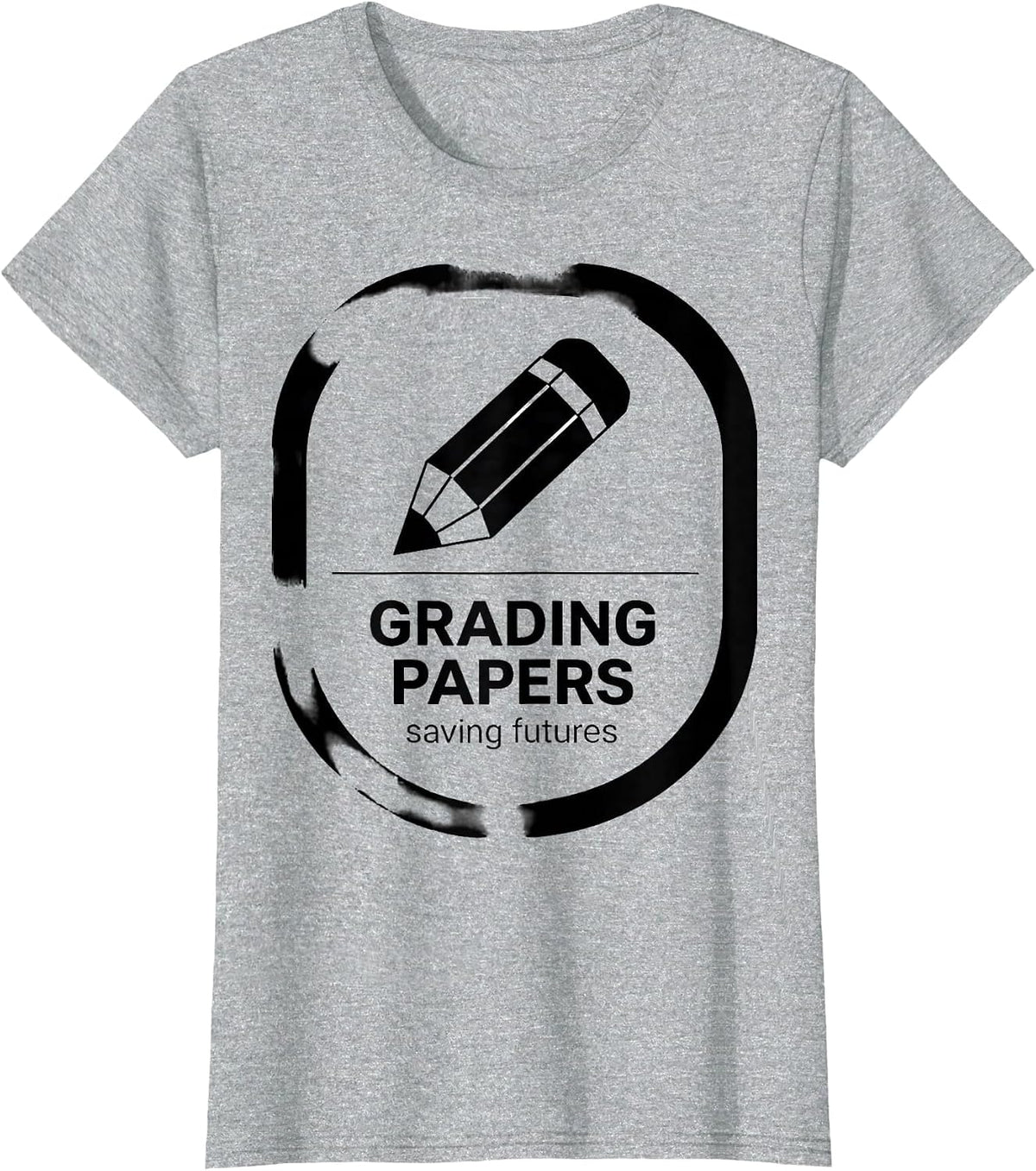 Women's Grading Papers Saving Futures 5th Grade Teacher T-Shirt - Heather Grey