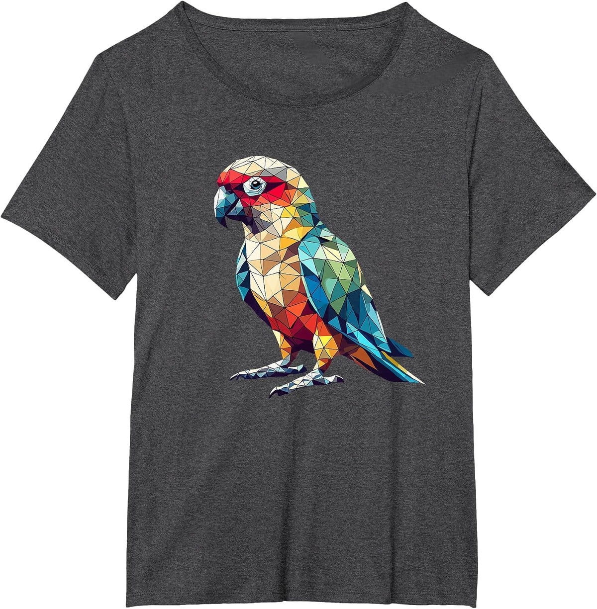 Geometric Art Conure Parrot Conures T-Shirt - Dark Heather Grey