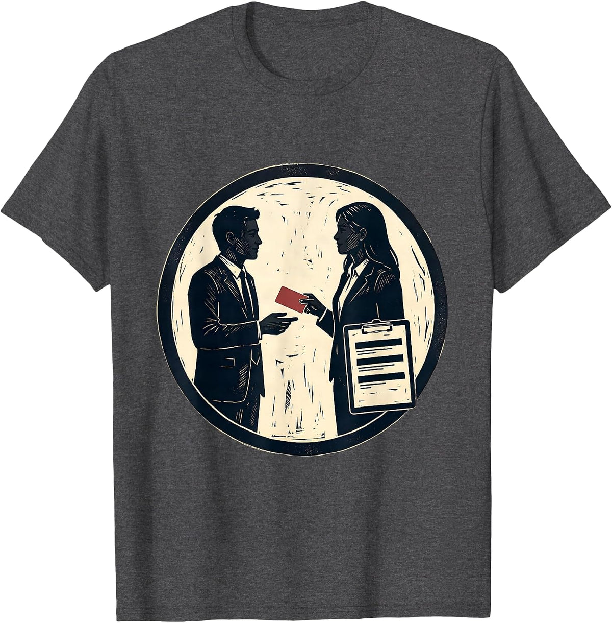 Men's Conversation Circle Social Worker Appreciation Humor T-Shirt - Dark Heather Grey