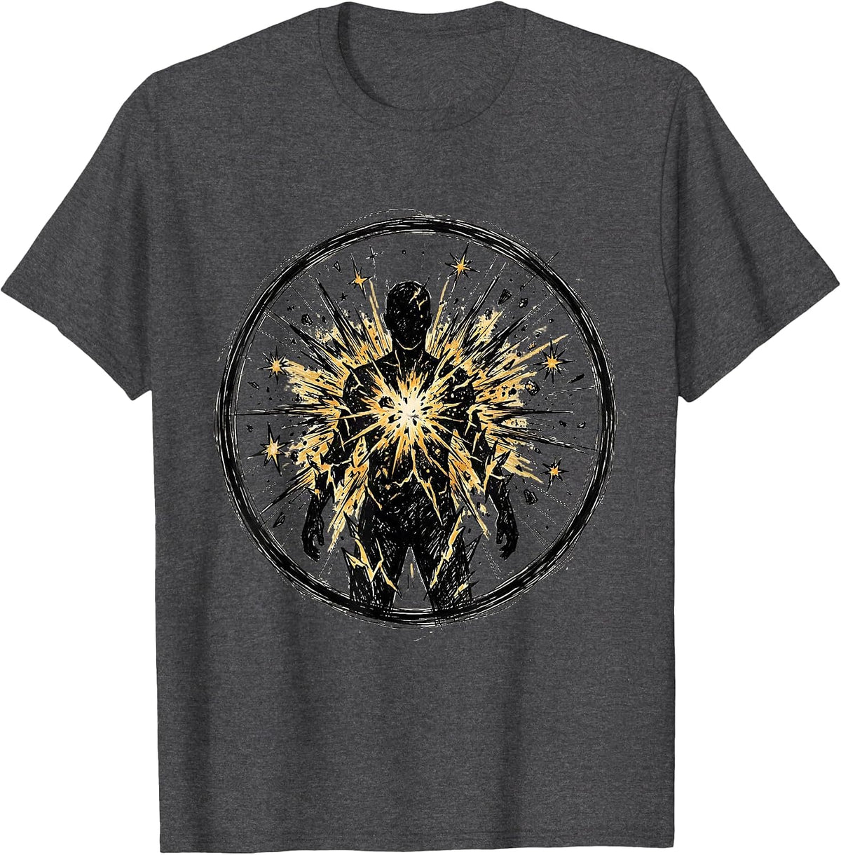 Autism Supernova Human Silhouette Graphic T-Shirt - Dark Heather Grey
