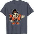 Tuxedo Gloves and Bow Tie Graphic Design T-Shirt - Heather Blue