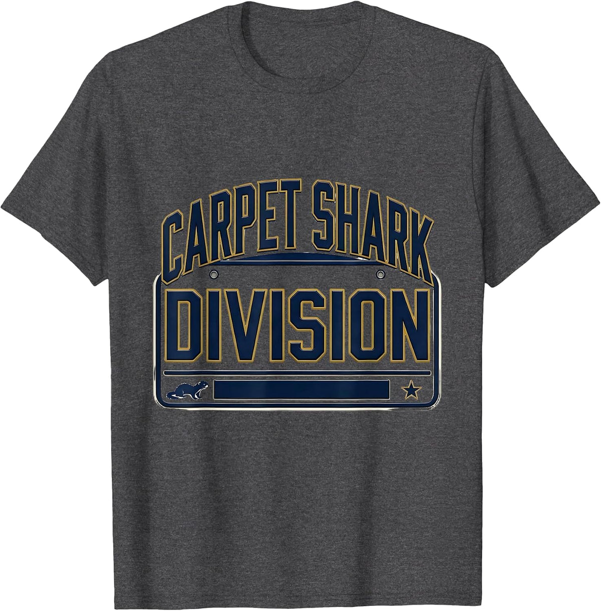 Carpet Shark Division Sports Ferret Owner Novelty Humor T-Shirt - Dark Heather Grey