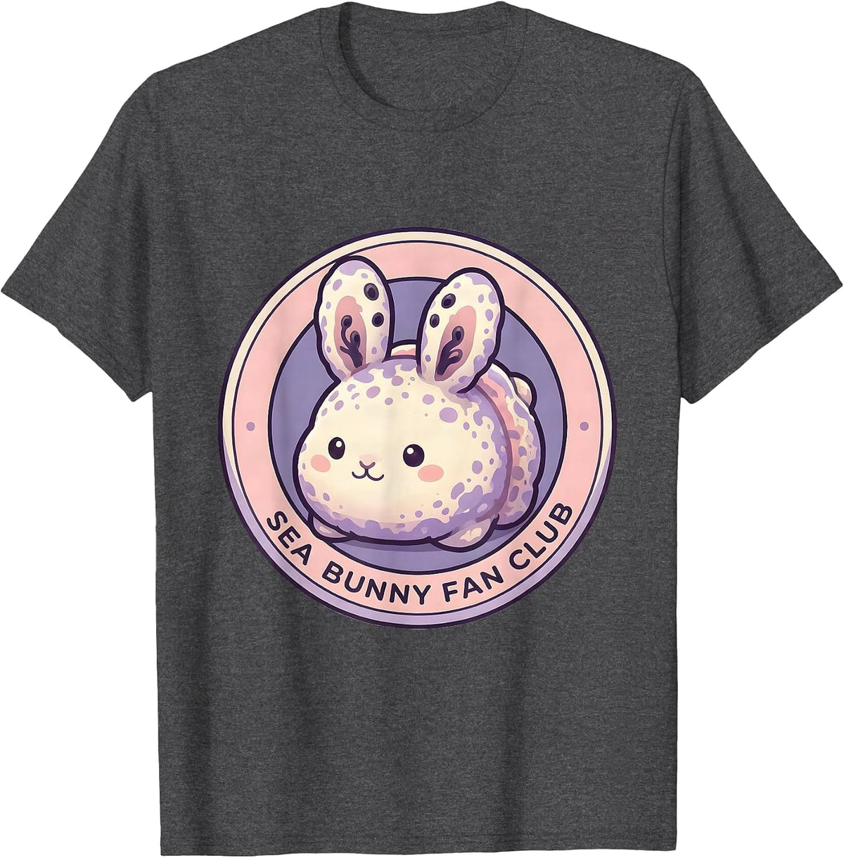 Sea Bunny Fan Club Cute Kawaii Sea Slug Biologist Souvenir T-Shirt - Dark Heather Grey
