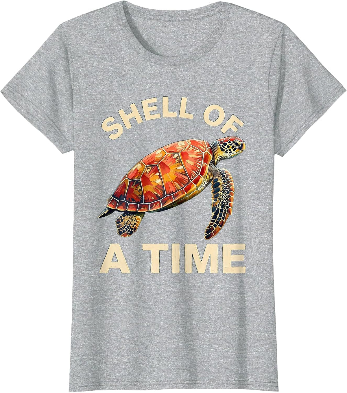 Shell Of A Time Sea Turtle Ocean Animal Lover Tropical T-Shirt - Heather Grey
