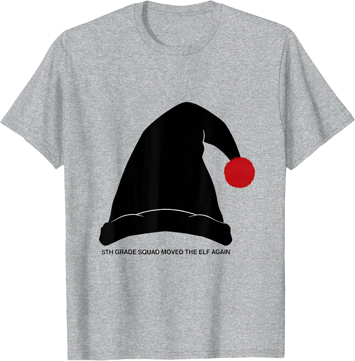 Men's 5th Grade Squad Moved The Elf Again Funny Teacher Christmas T-Shirt - Heather Grey