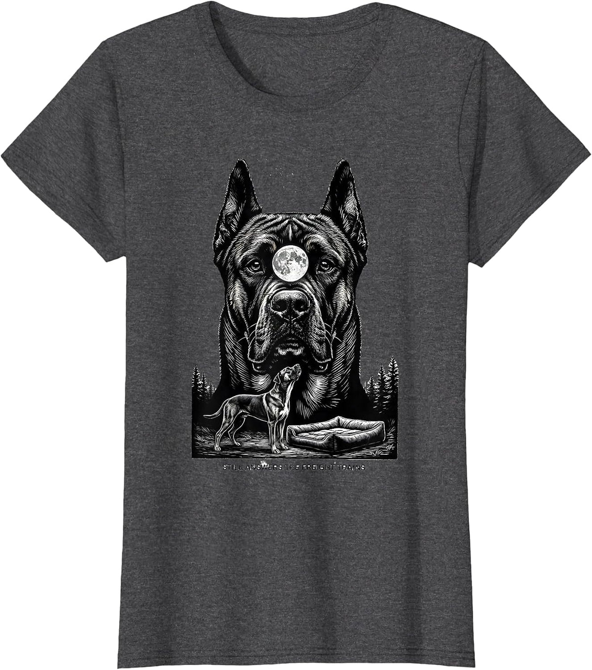 Women's Still Answers the Freight Trains Vintage Great Dane Nature T-Shirt - Dark Heather Grey