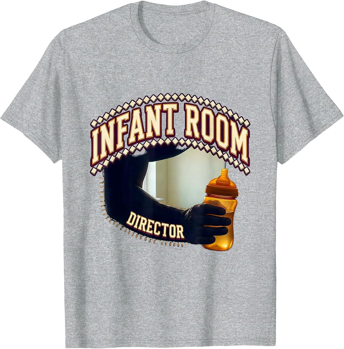 Men's Infant Room Director Funny Daycare Provider Childcare T-Shirt - Heather Grey