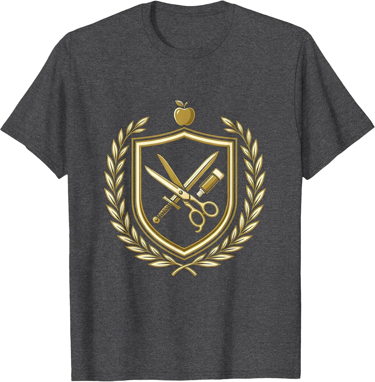 Men's 5th Grade Teacher Scissors Glue Crossed Design T-Shirt - Dark Heather Grey