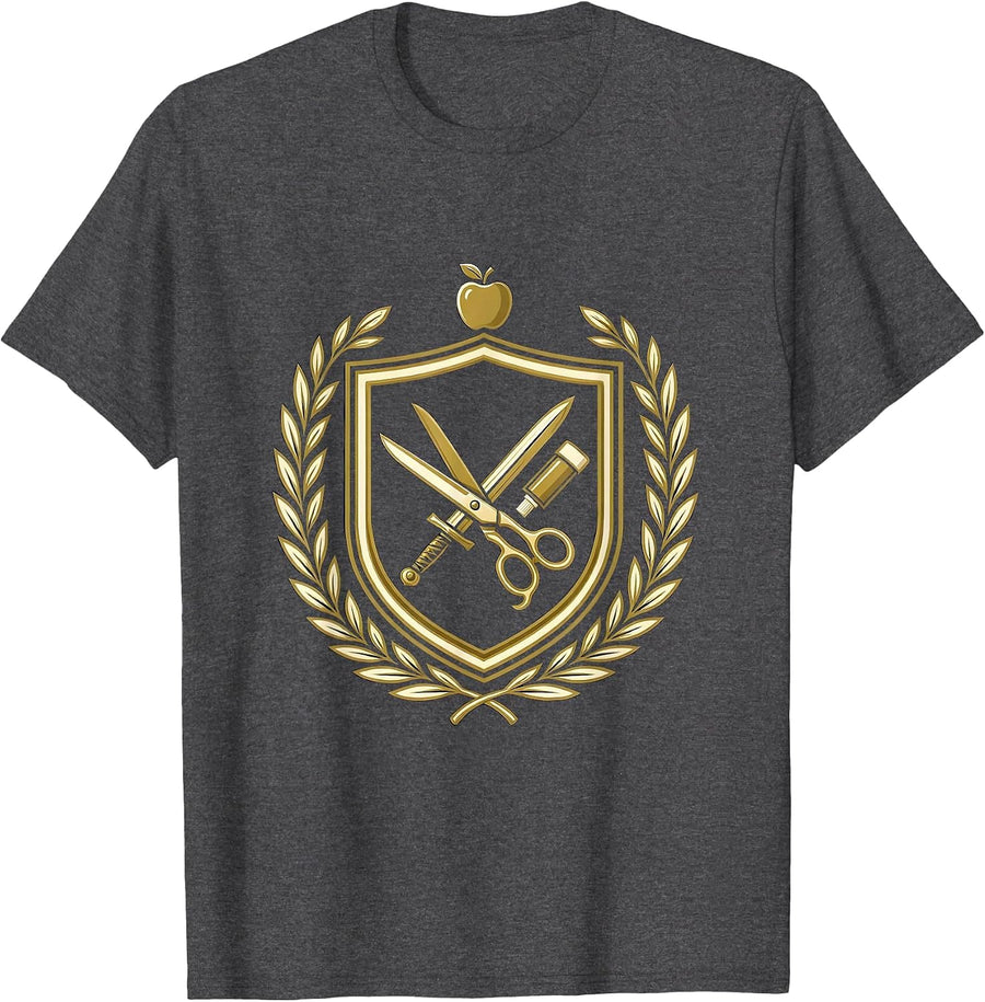 Men's 5th Grade Teacher Scissors Glue Crossed Design T-Shirt - Dark Heather Grey