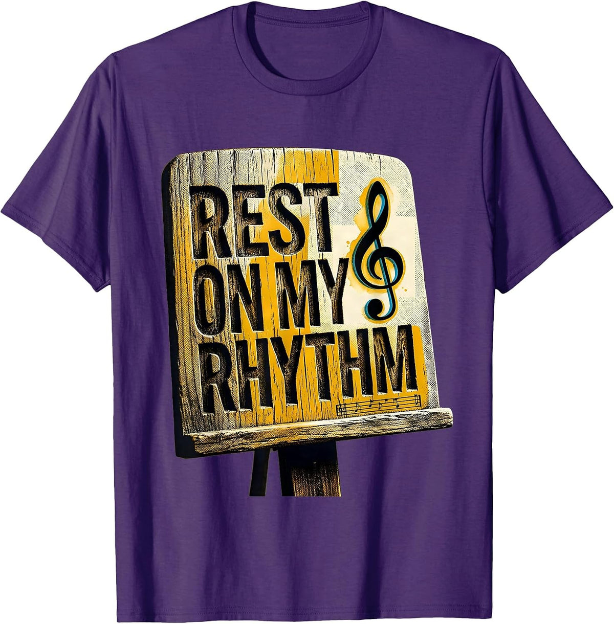 Rest On My Rhythm Vintage Music Teacher Classroom Identity T-Shirt - Purple