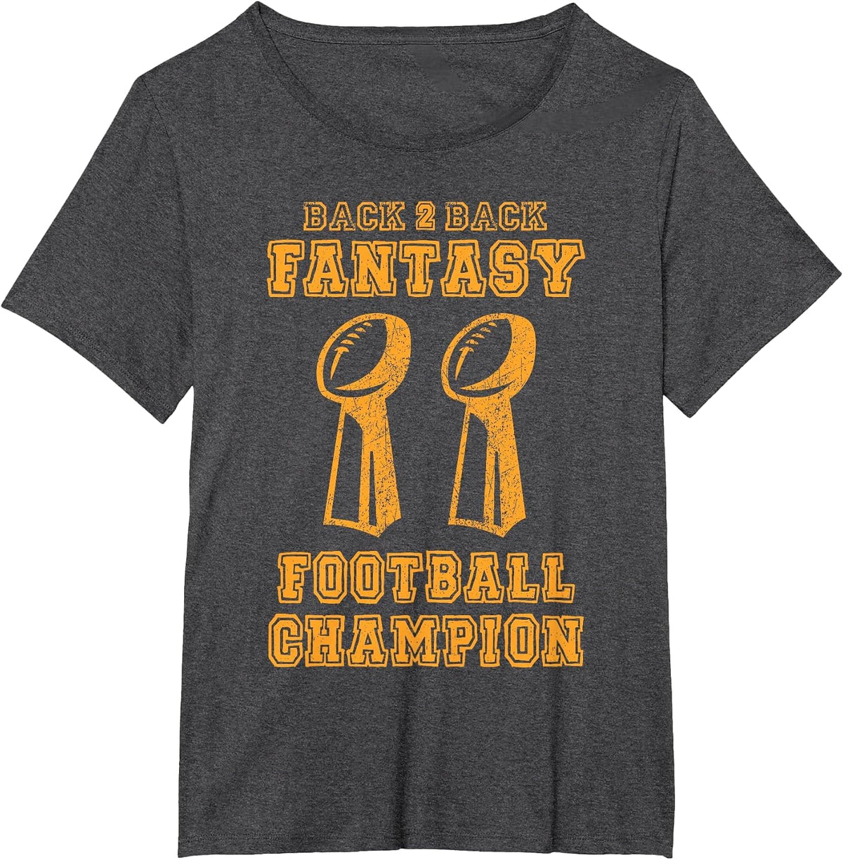 Back to Back Champion Fantasy Football Draft Party Kit T-Shirt - Dark Heather Grey