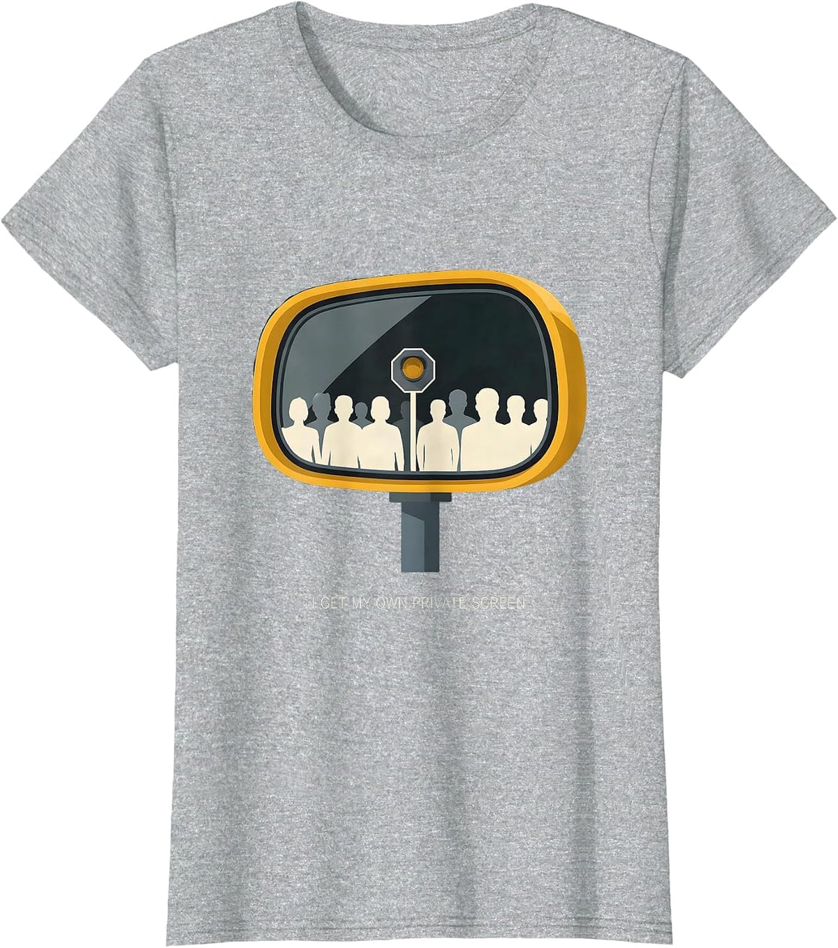 I Get My Own Private Screen Funny School Bus Driver T-Shirt - Heather Grey