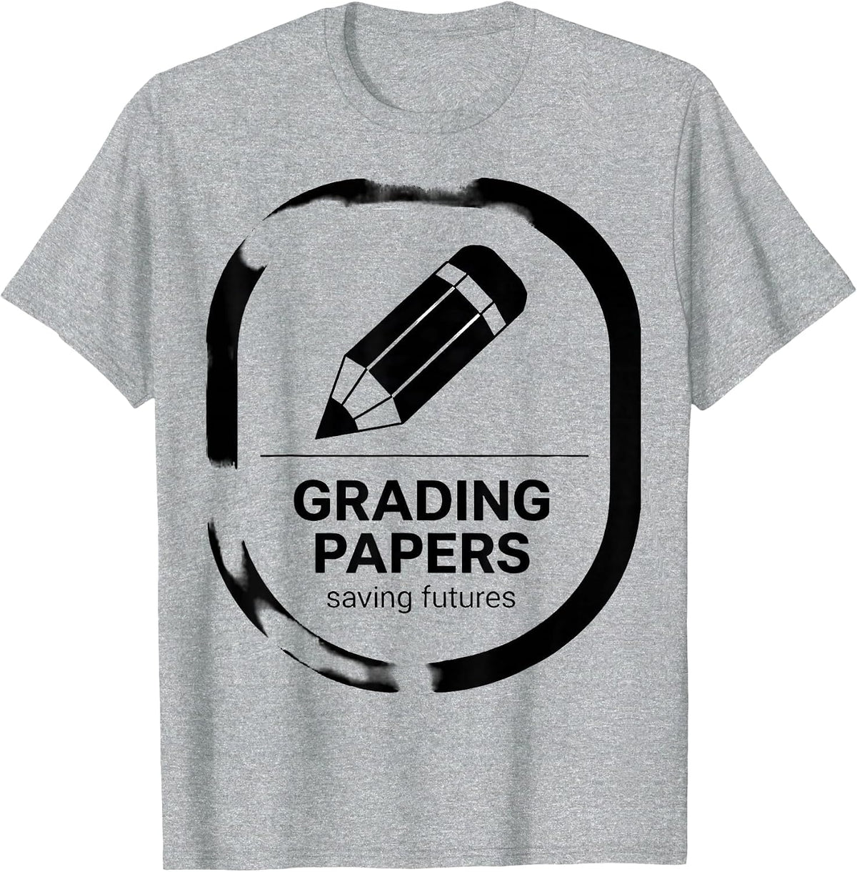 Men's Grading Papers Saving Futures 5th Grade Teacher T-Shirt - Heather Grey
