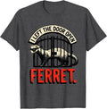 Men's I Left The Door Open Ferret Funny Ferret Lover Christmas T-Shirt - Dark Heather Grey