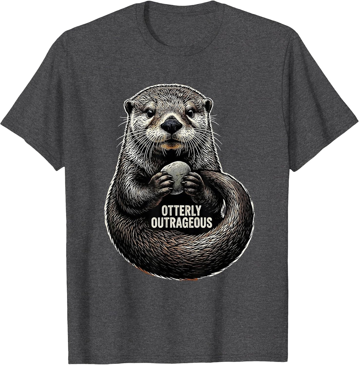 Otterly Outrageous Funny Otter Lover Gift For Animal T-Shirt - Dark Heather Grey