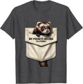 Men's My Pockets Belong To A Ferret Funny Ferret Lover Christmas T-Shirt - Dark Heather Grey