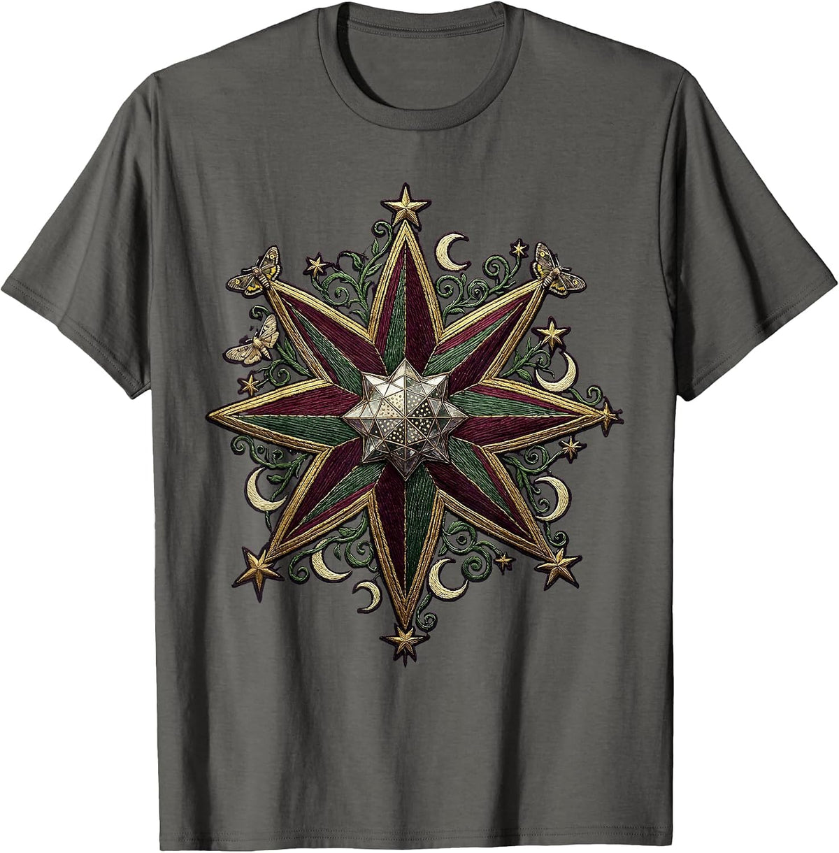 Colorful Supernova Star Explosion Cosmic Art T-Shirt - Asphalt Grey