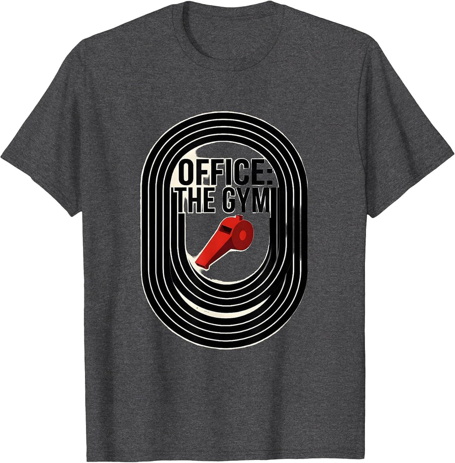 Men's Office The Gym Bauhaus Modernist PE Teacher Back To School T-Shirt - Dark Heather Grey