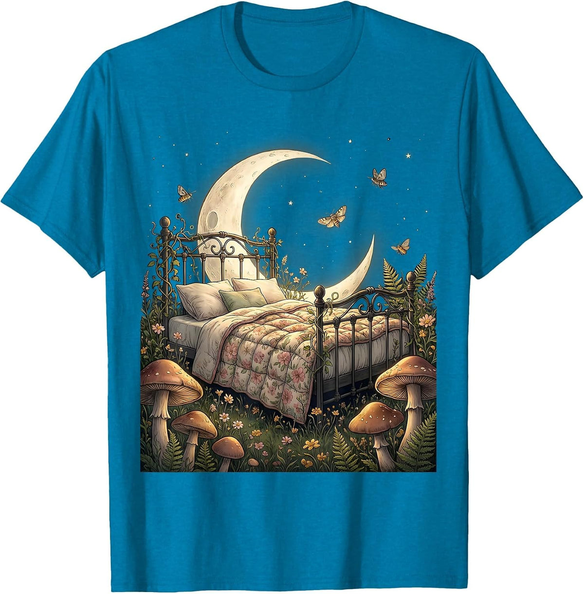 Homebody Stargazer Pajama Night Sky Illustration T-Shirt - Sapphire Blue