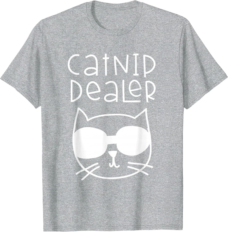 Catnip Dealer Funny Cat T-Shirt for Cat Lovers T-Shirt - Heather Grey