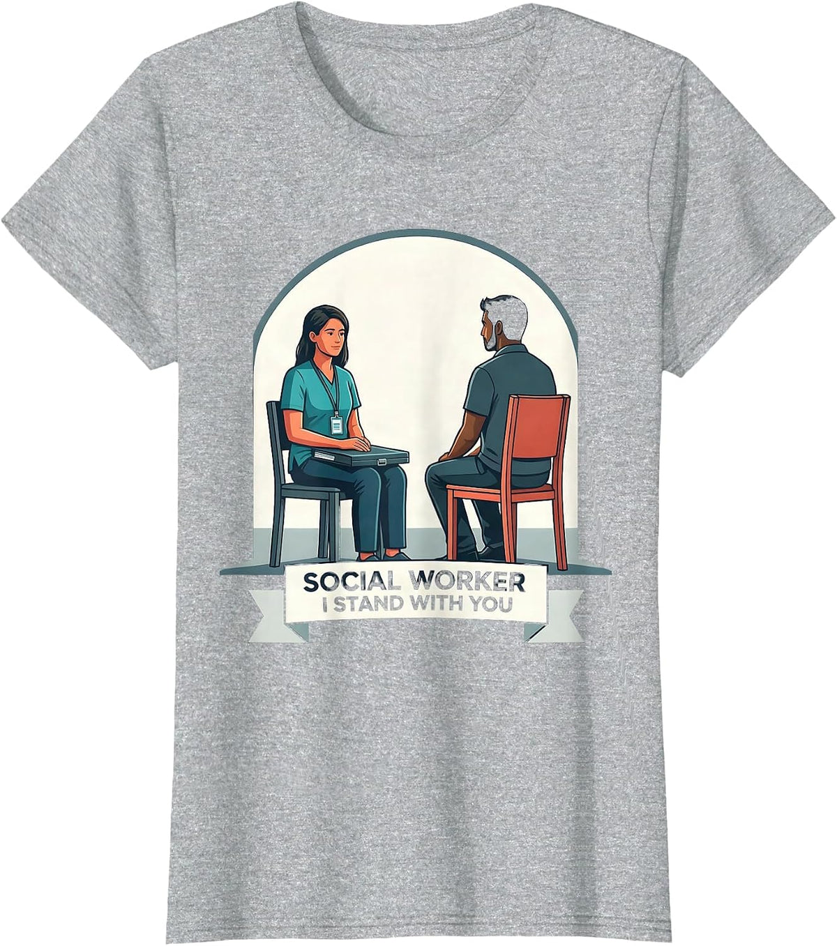 Women's Social Worker I Stand With You Vintage Advocate Support T-Shirt - Heather Grey