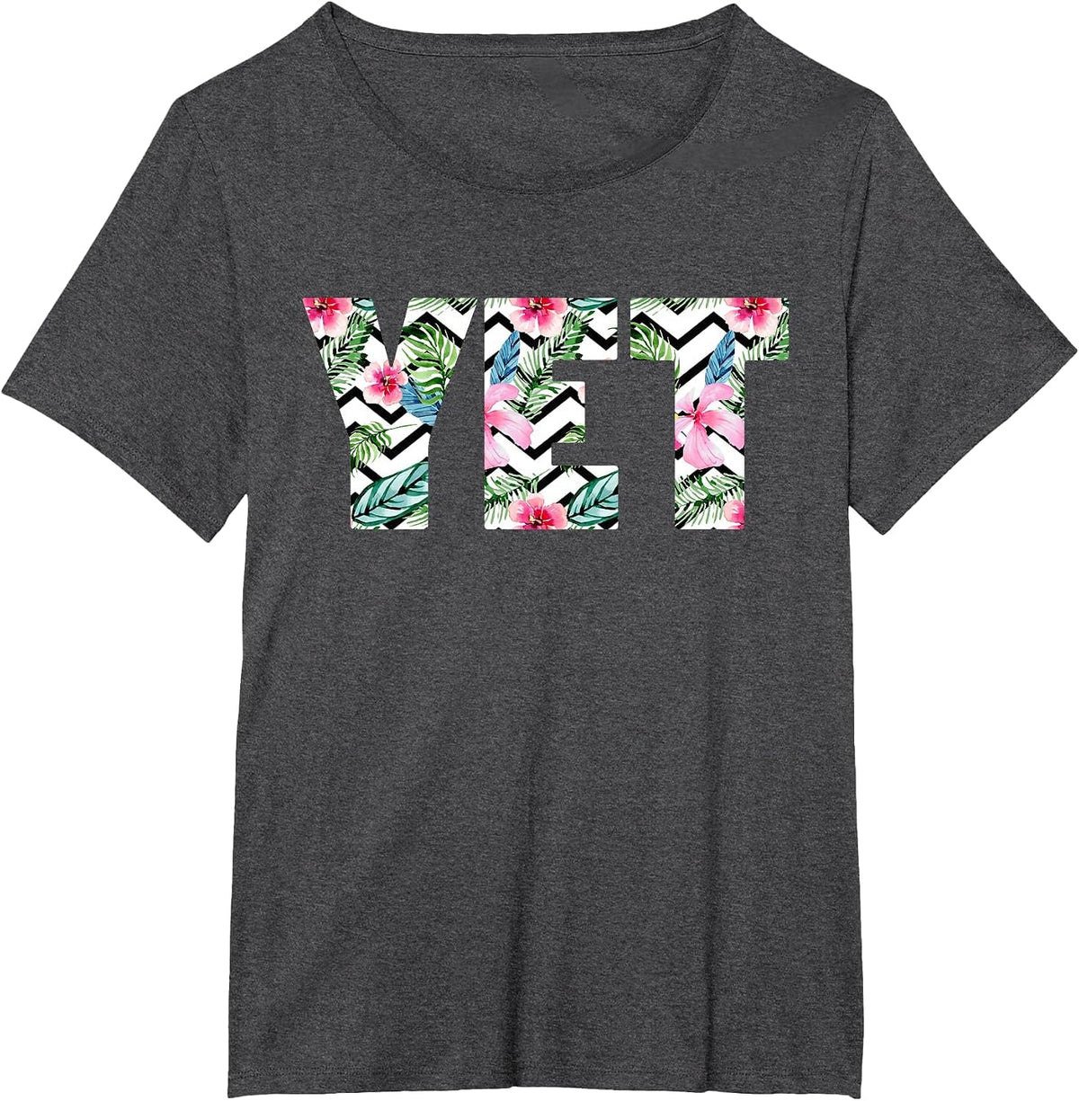 Teacher Floral T-Shirt - Growth Mindset Power of Yet Shirt T-Shirt - Dark Heather Grey