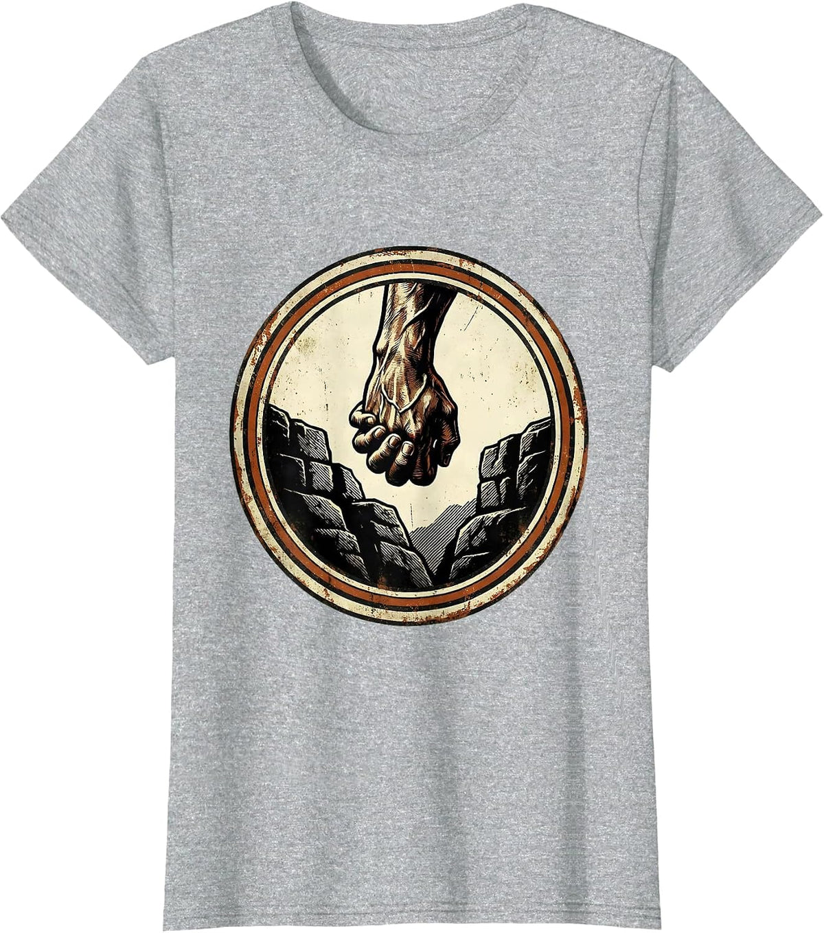 Social Worker Helping Hand Graphic Design T-Shirt - Heather Grey
