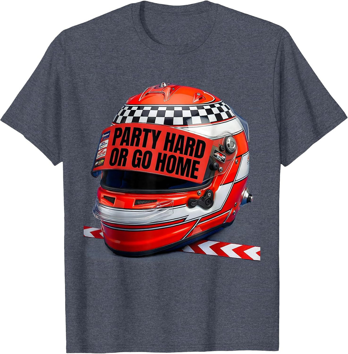Party Hard or Go Home Bold Party Design T-Shirt - Heather Blue