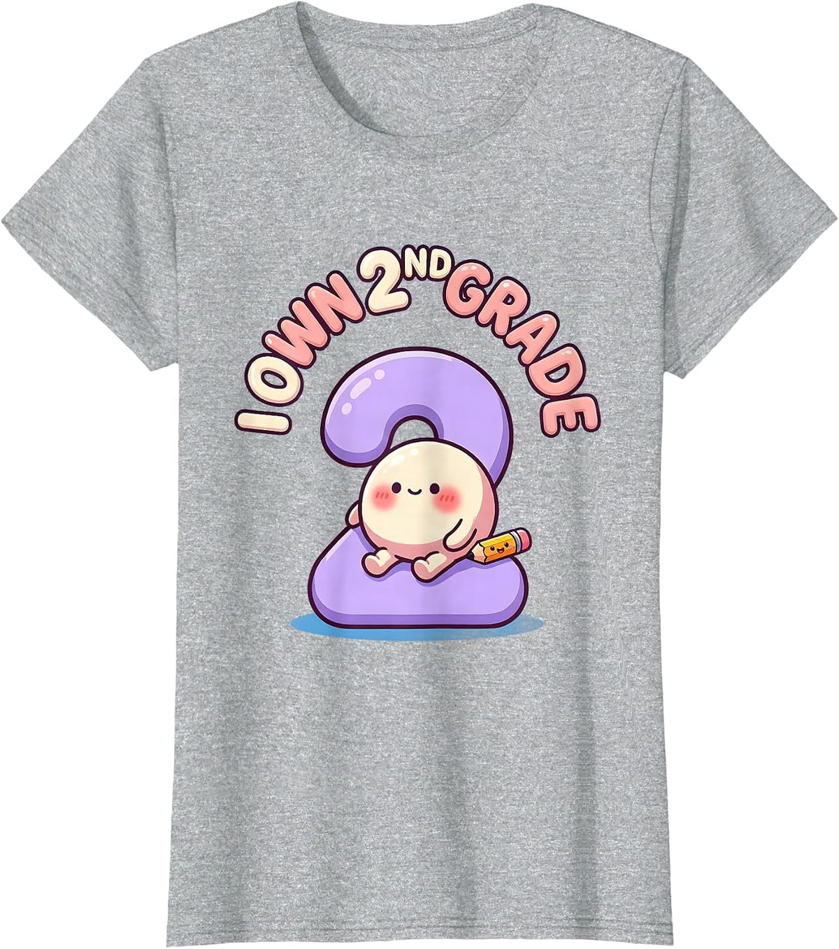 I Own 2nd Grade Cute Kawaii Back To School Kids Teacher T-Shirt - Heather Grey