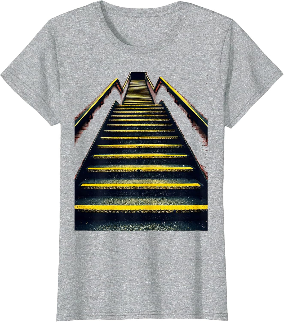 No-Slip Stair Treads Fall Prevention Graphic T-Shirt - Heather Grey