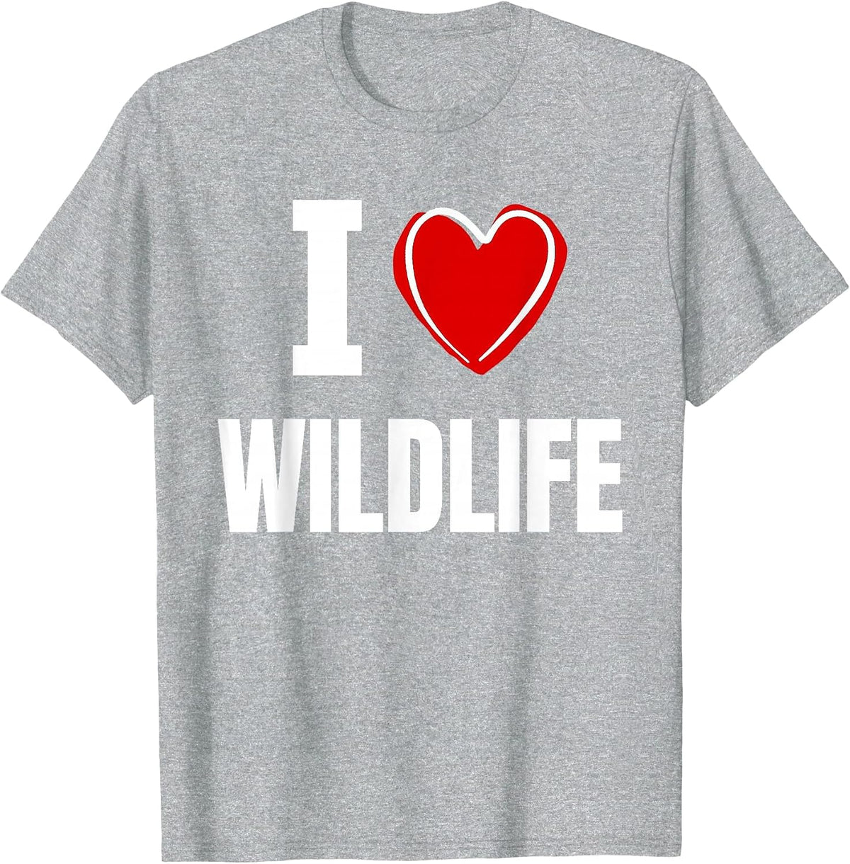 I Love Wildlife T-Shirt - Heather Grey