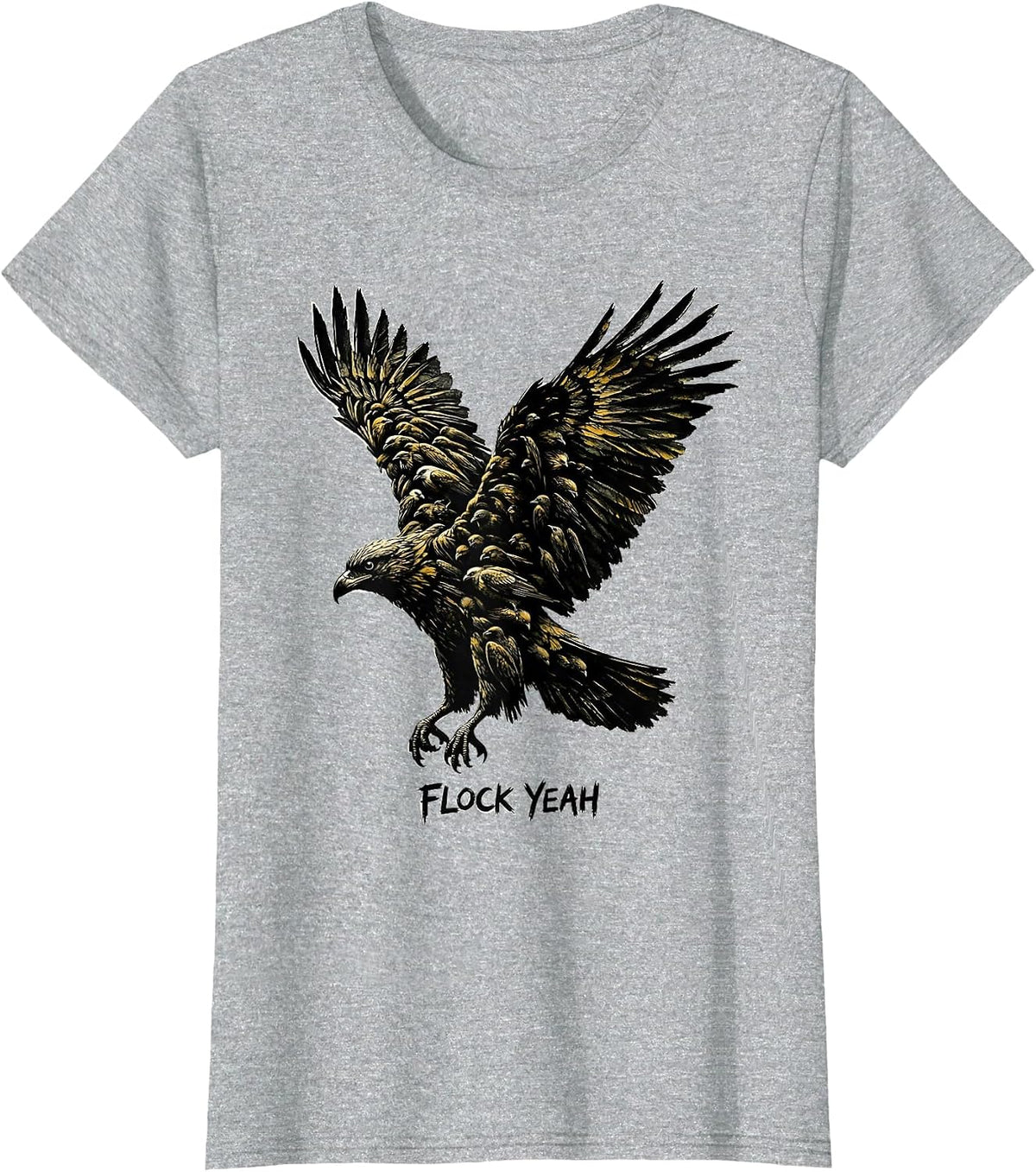 Women's Flock Yeah Bird Lover Graphic Design T-Shirt - Heather Grey