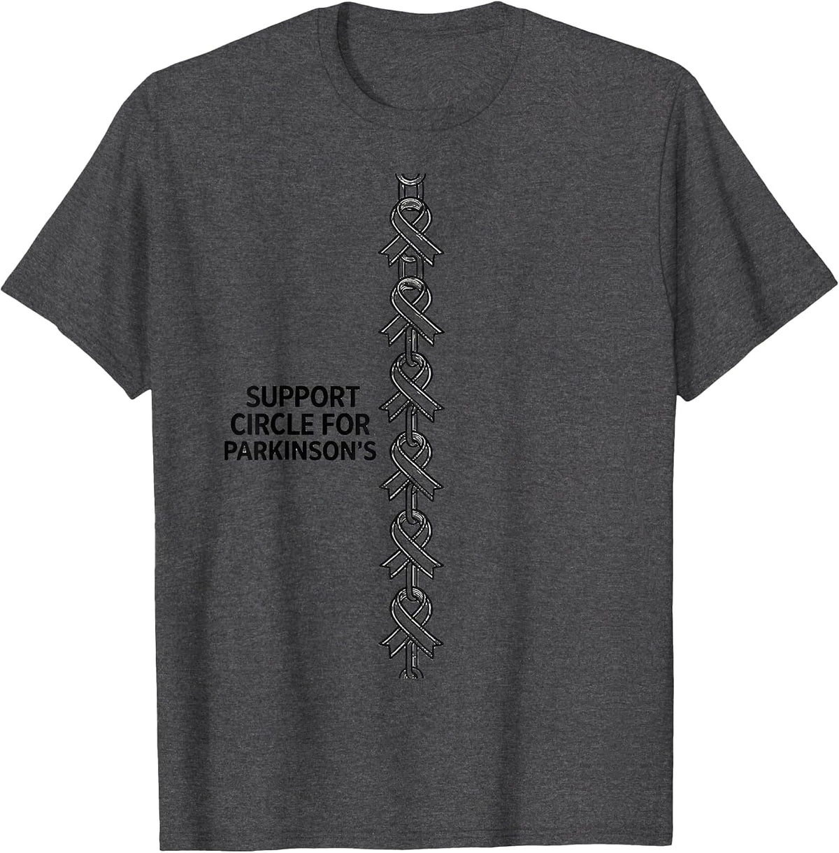Support Circle For Parkinson's Awareness Support Squad T-Shirt - Dark Heather Grey